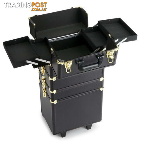 7 in 1 Make Up Cosmetic Beauty Case  Black & Gold