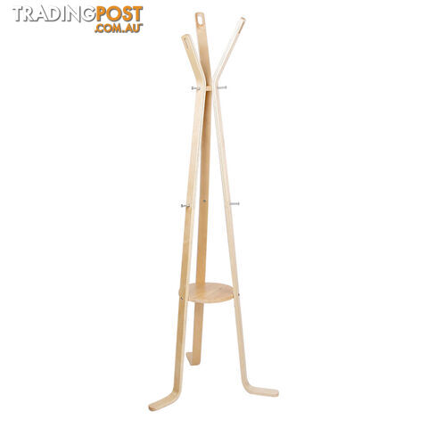 Wooden Coat Rack Clothes Stand Hanger White