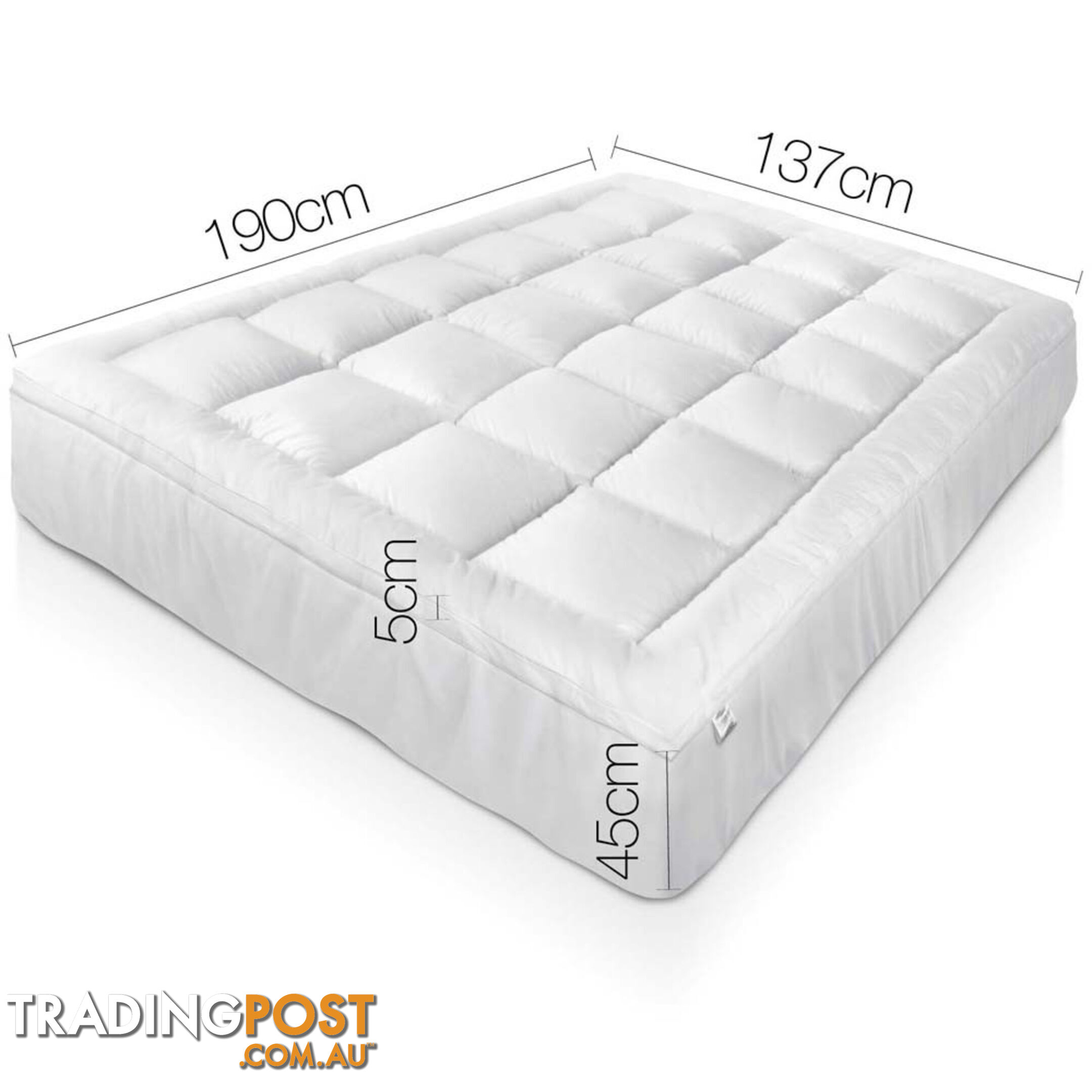 Bamboo Pillowtop Mattress Topper 5cm - Double