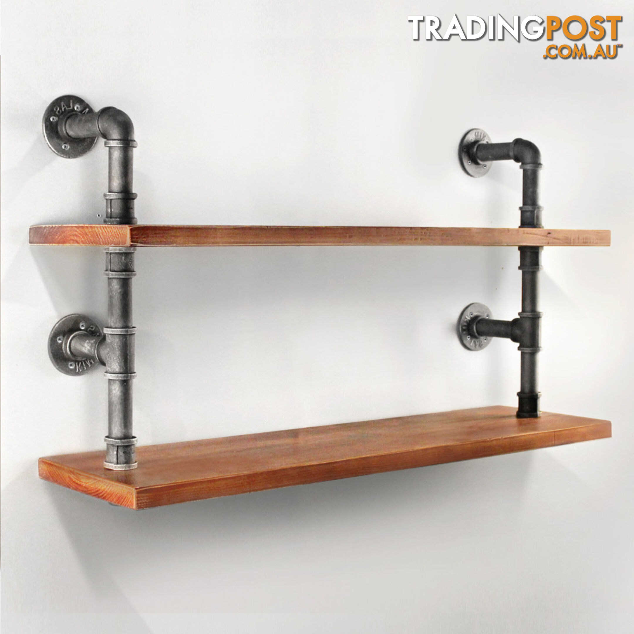 Rustic Industrial DIY Floating Pipe Shelf