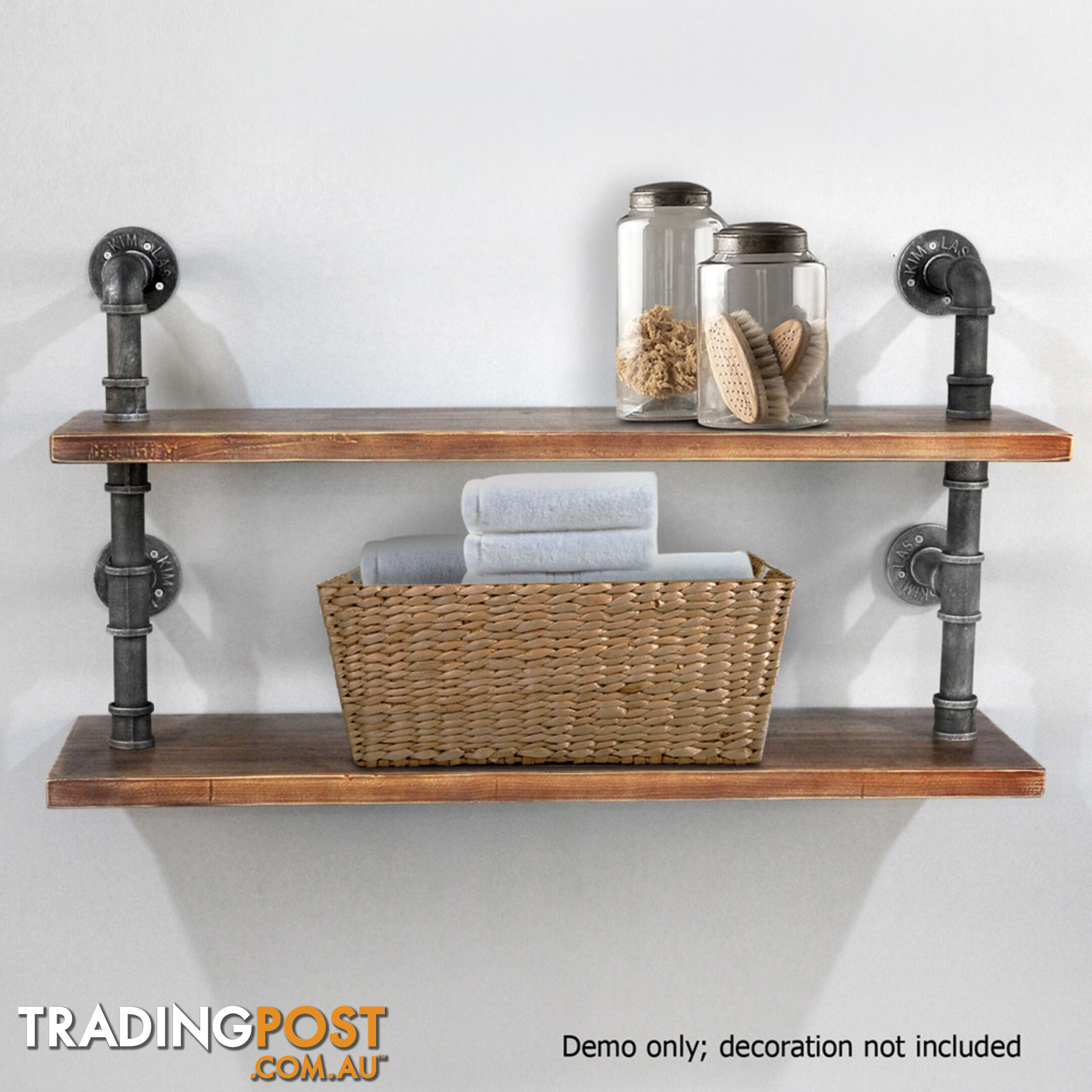 Rustic Industrial DIY Floating Pipe Shelf