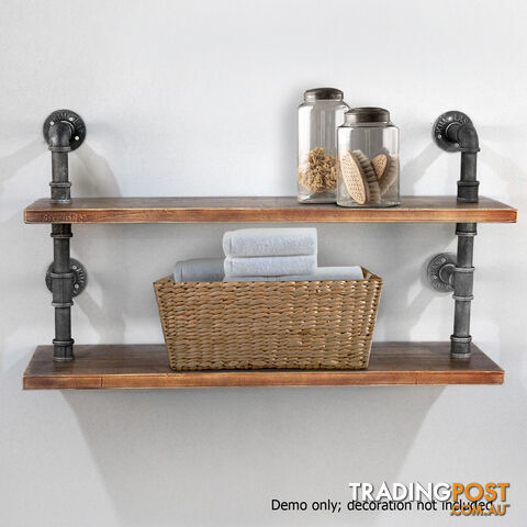 Rustic Industrial DIY Floating Pipe Shelf