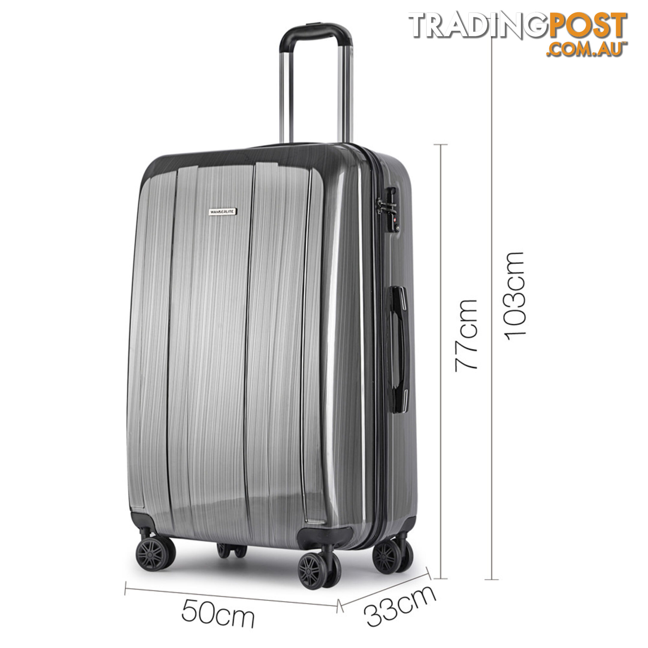 Hard Shell Travel Luggage with TSA Lock Grey