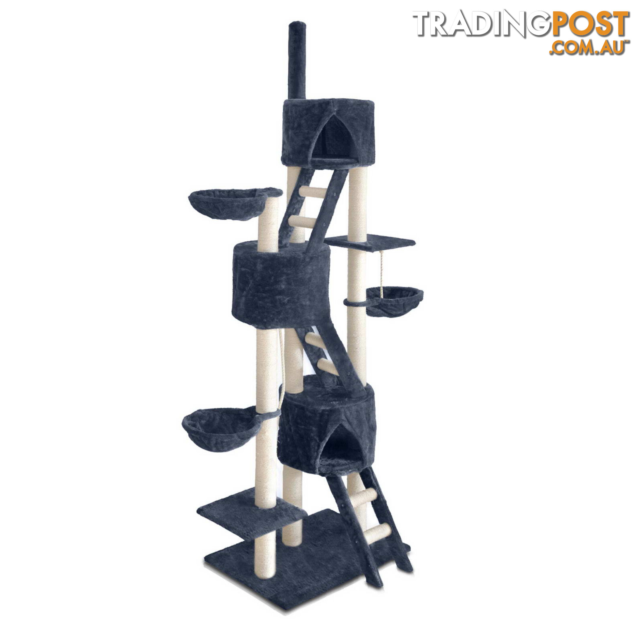 Cat Scratching Poles Post Furniture Tree 244cm Dark Grey