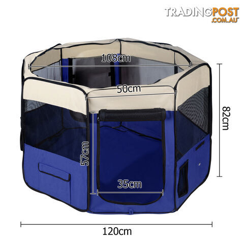 Pet Dog Puppy Cat Exercise Playpen Crate Cage Tent Blue