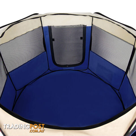 Pet Dog Puppy Cat Exercise Playpen Crate Cage Tent Blue