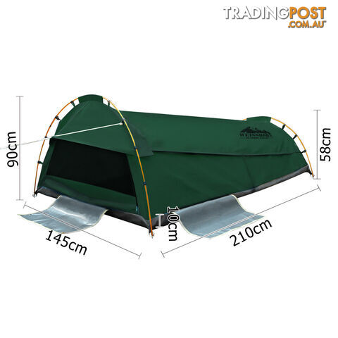 Double Camping Canvas Swag Tent Green w/ Air Pillow - photo 2 of 8