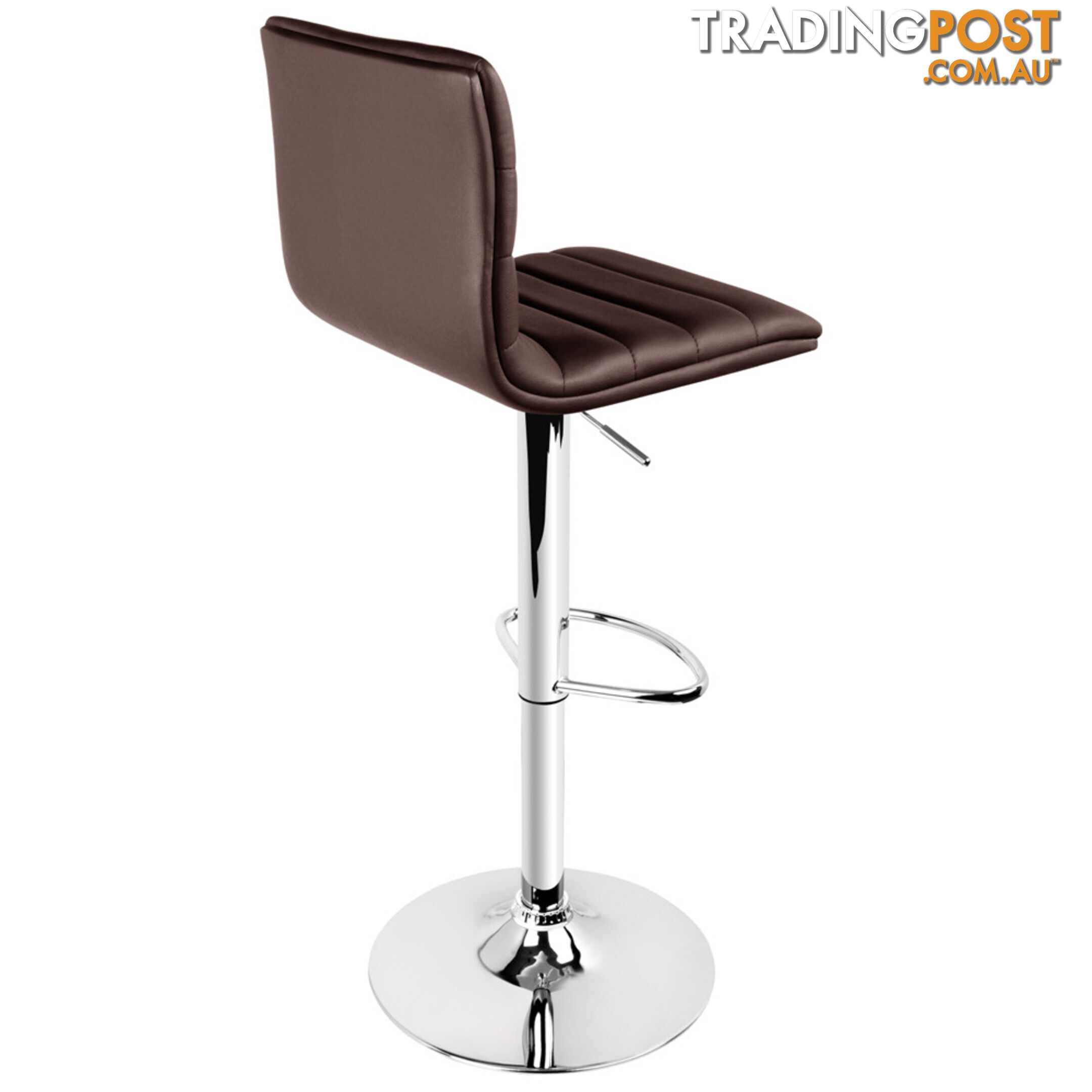 Set of 2 PU Leather Kitchen Bar Stool Chocolate