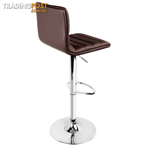 Set of 2 PU Leather Kitchen Bar Stool Chocolate