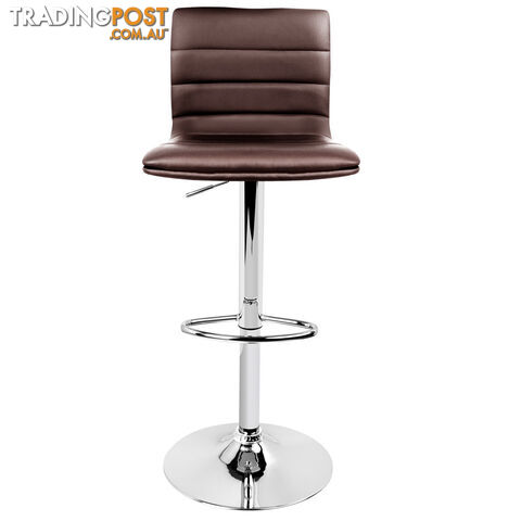 Set of 2 PU Leather Kitchen Bar Stool Chocolate