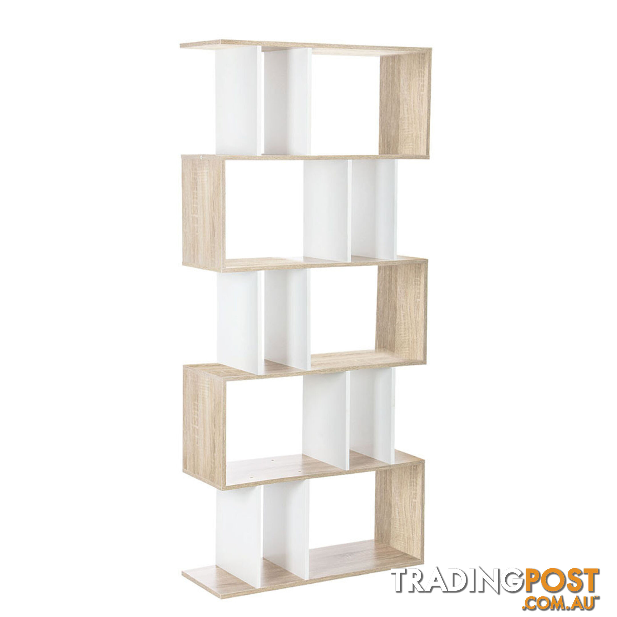 5 Tier Display/Book/Storage Shelf Unit White Brown