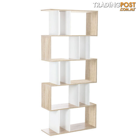 5 Tier Display/Book/Storage Shelf Unit White Brown