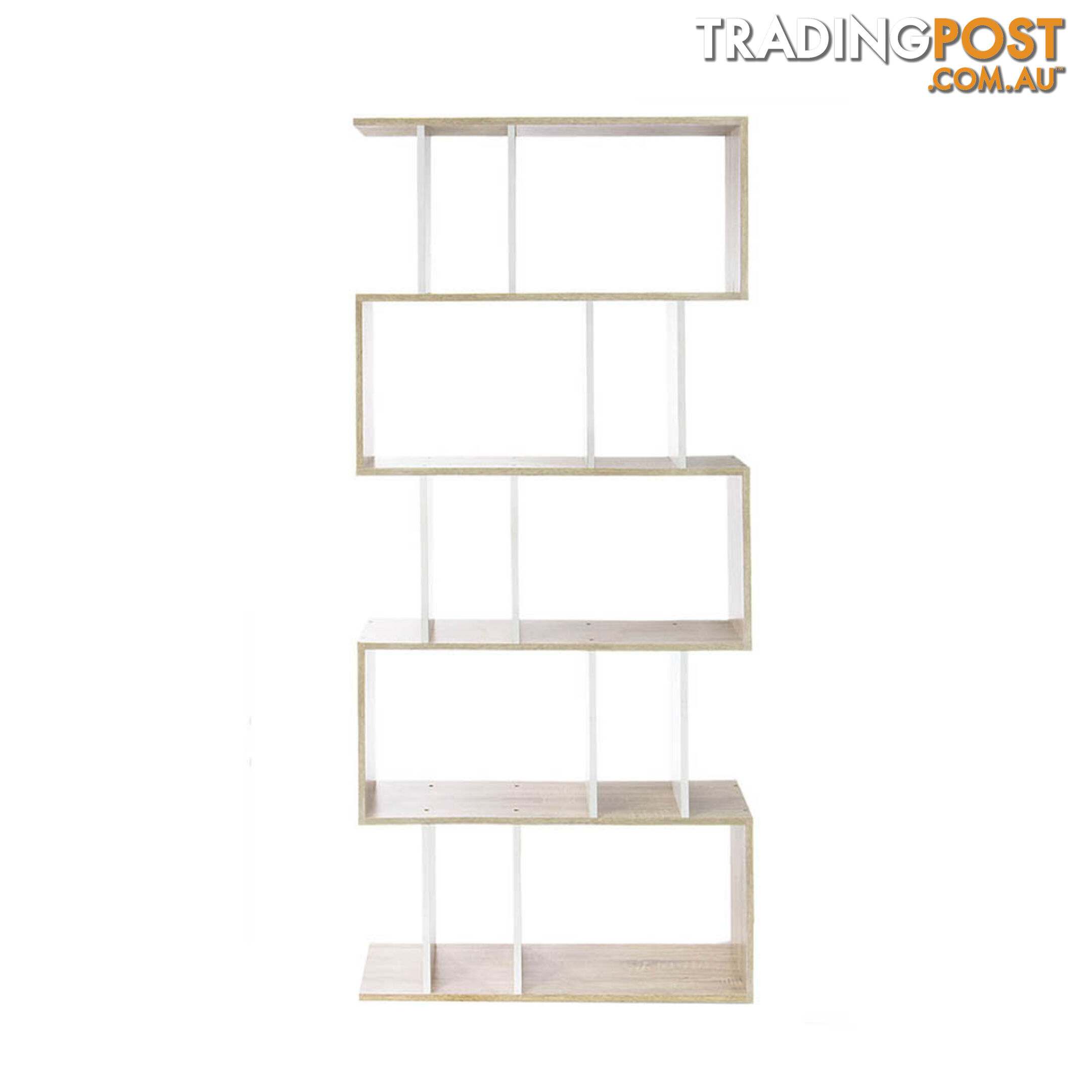 5 Tier Display/Book/Storage Shelf Unit White Brown