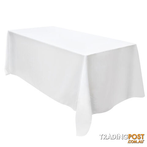 6 Pcs Wedding Table Cloth Rectangle 244cm White