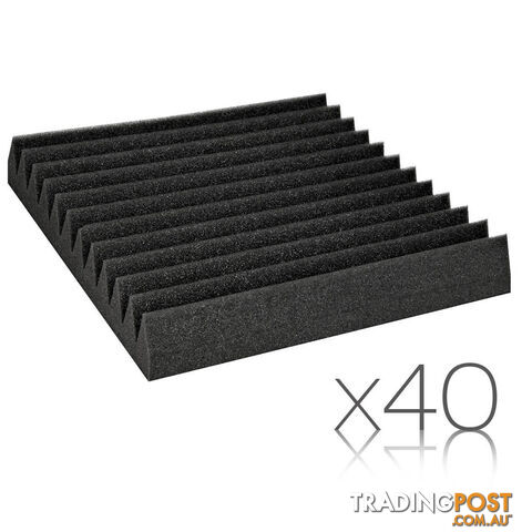 12 Teeth Wedge 30 x 30cm Acoustic Foam Panels x 40