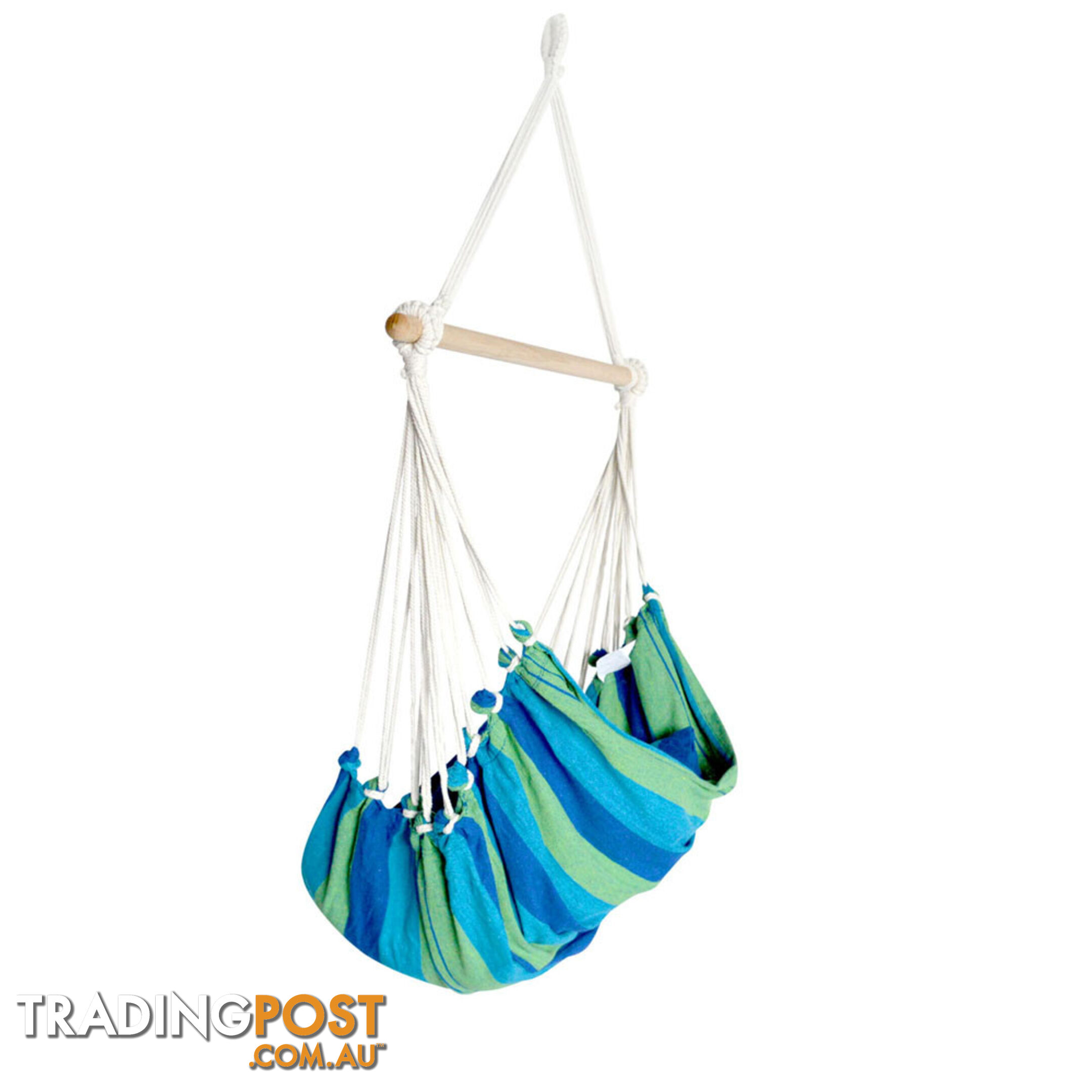 Hammock Swing Chair w/ Cushion Blue Green