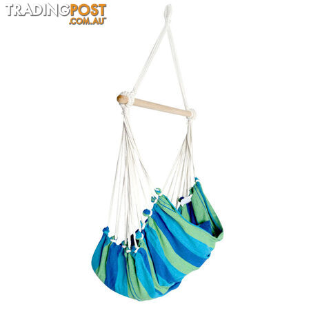 Hammock Swing Chair w/ Cushion Blue Green