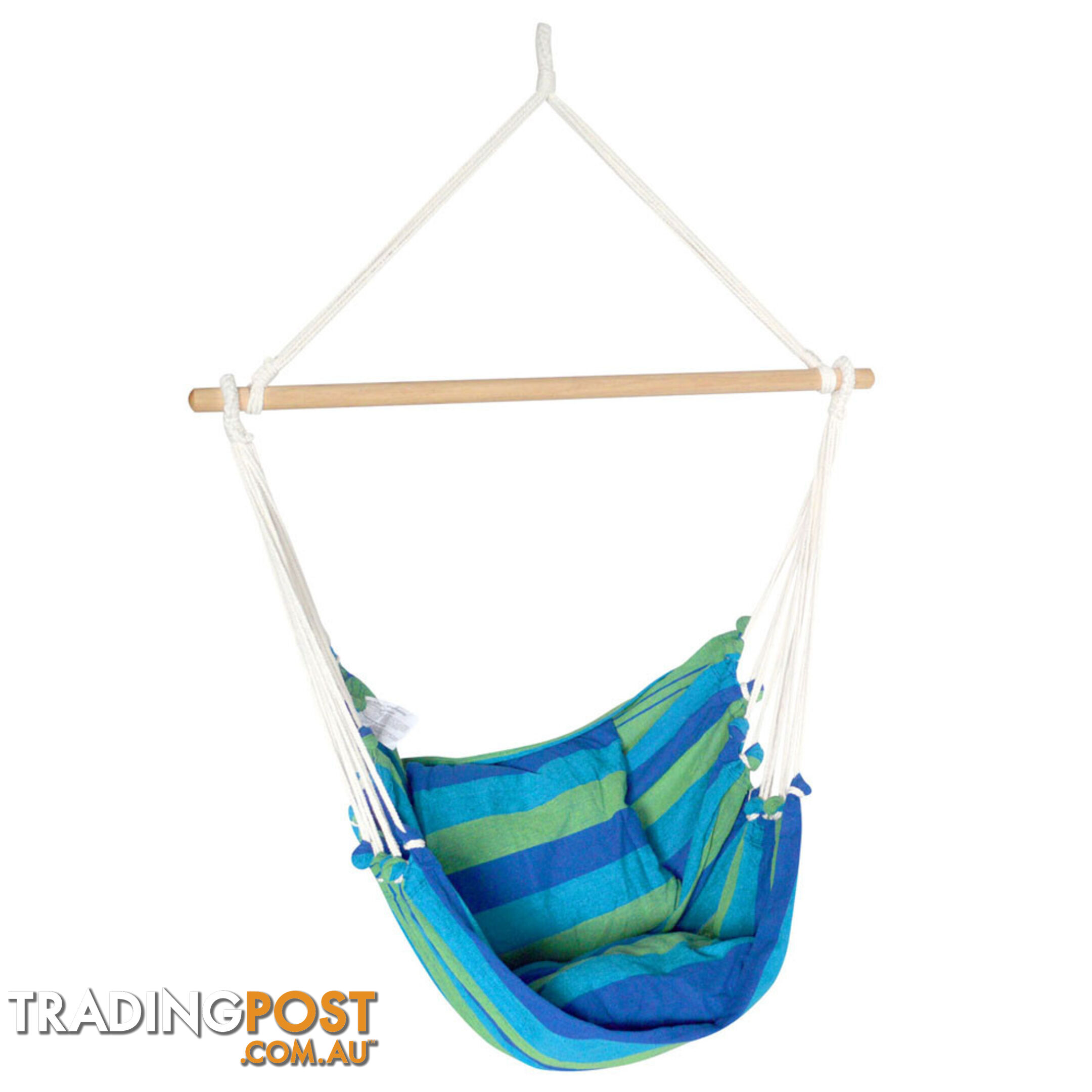 Hammock Swing Chair w/ Cushion Blue Green