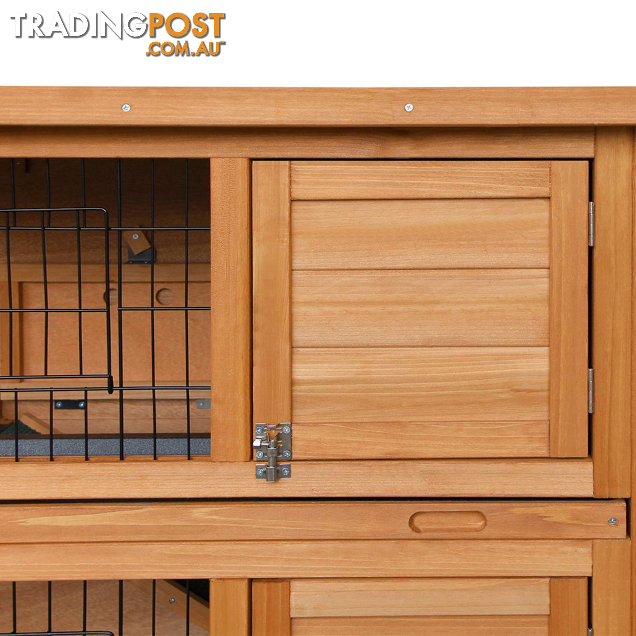 Double Storey Rabbit Hutch with Foldable Ramp