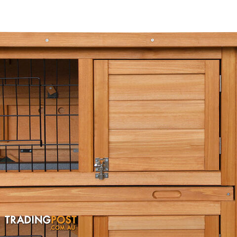 Double Storey Rabbit Hutch with Foldable Ramp