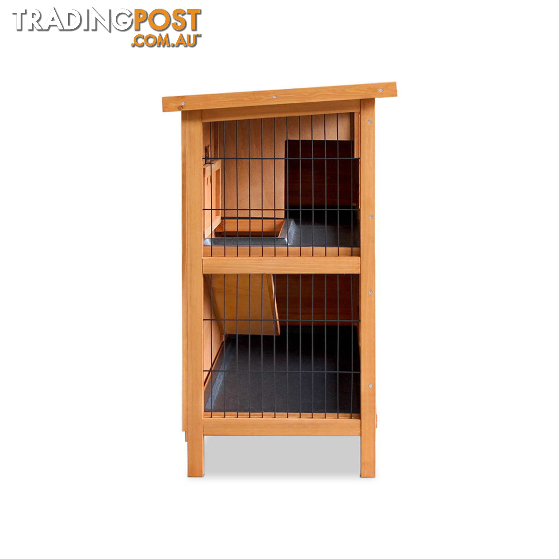 Double Storey Rabbit Hutch with Foldable Ramp