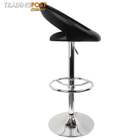 Set of 2 PU Leather Kitchen Bar Stool Black