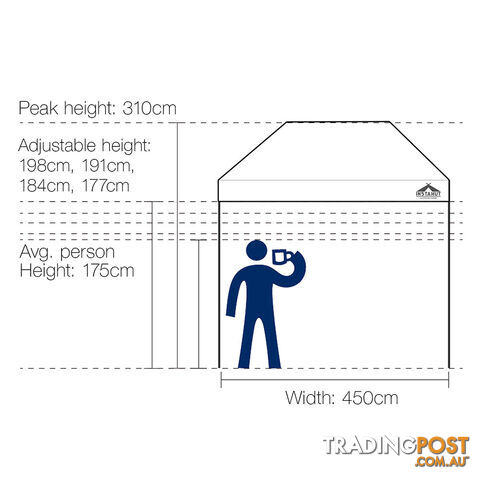 INSTAHUT 4.5X3 Pop Up Gazebo  - White - photo 2 of 10