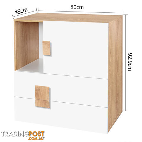 Buffet Sideboard Storage Table Cabinet w/ 2 Drawer White - photo 2 of 8