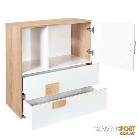 Buffet Sideboard Storage Table Cabinet w/ 2 Drawer White - photo 3 of 8