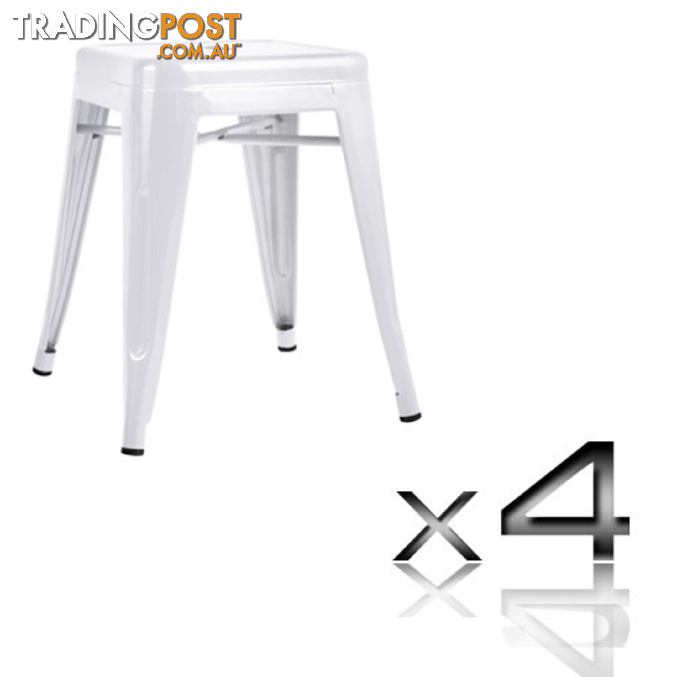 Set of 4 Replica Tolix Kitchen Bar Stool 66cm Black