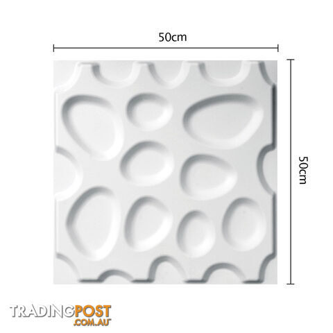 12 Pcs 3D Pebble Design Wall Panel