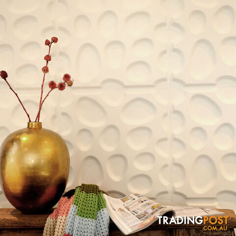 12 Pcs 3D Pebble Design Wall Panel