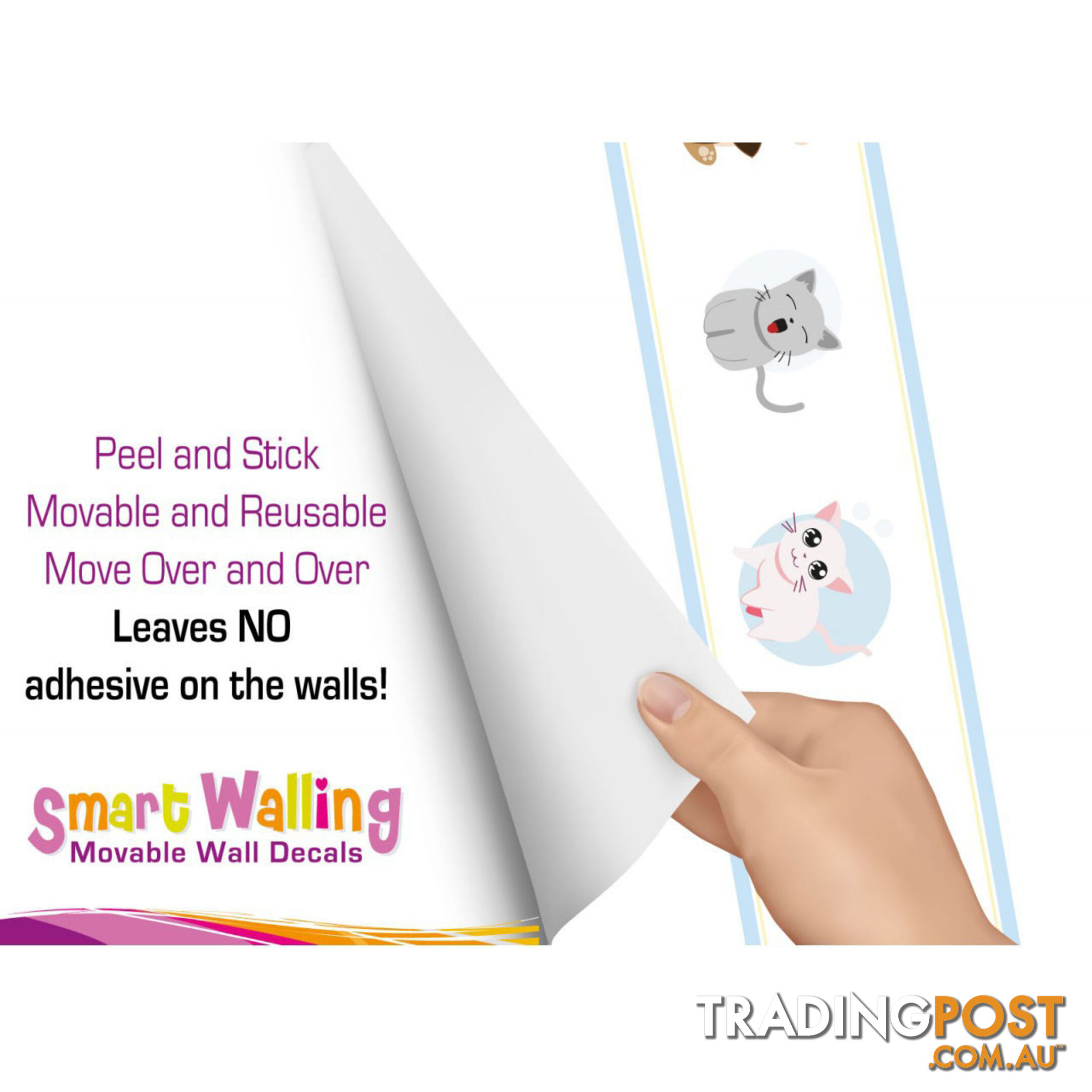 Cute Kittens Wall Border Wall Stickers - Totally Movable