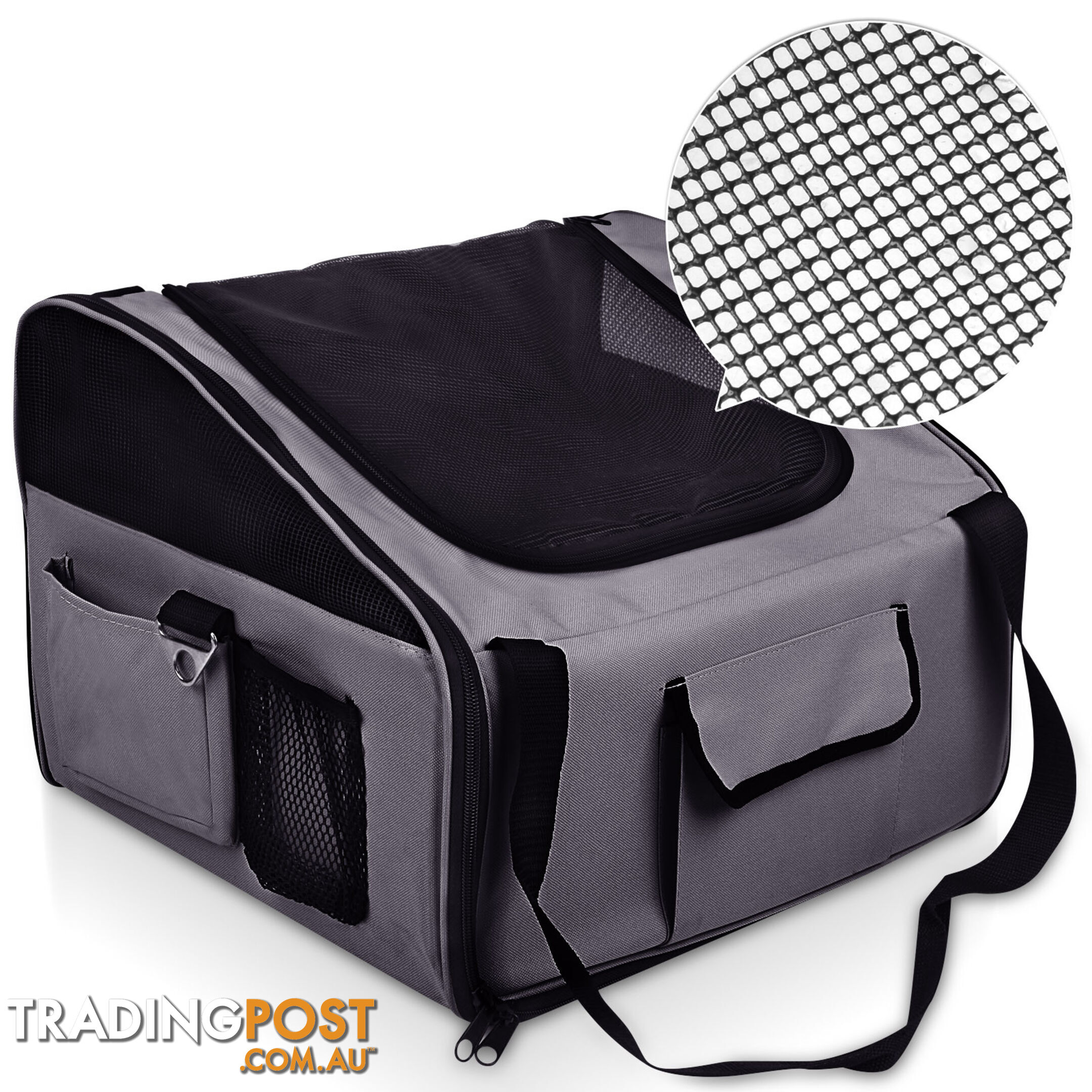 Pet Dog Cat Car Seat Carrier Travel Bag Small Grey