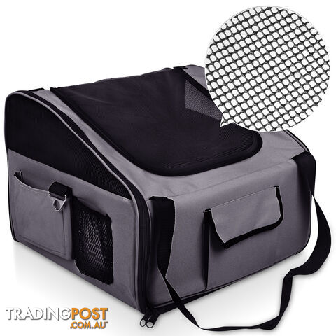 Pet Dog Cat Car Seat Carrier Travel Bag Small Grey