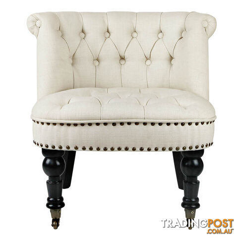 Lorraine Chair French Provincial Linen Fabric Sofa White