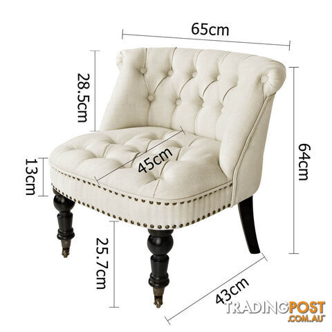 Lorraine Chair French Provincial Linen Fabric Sofa White