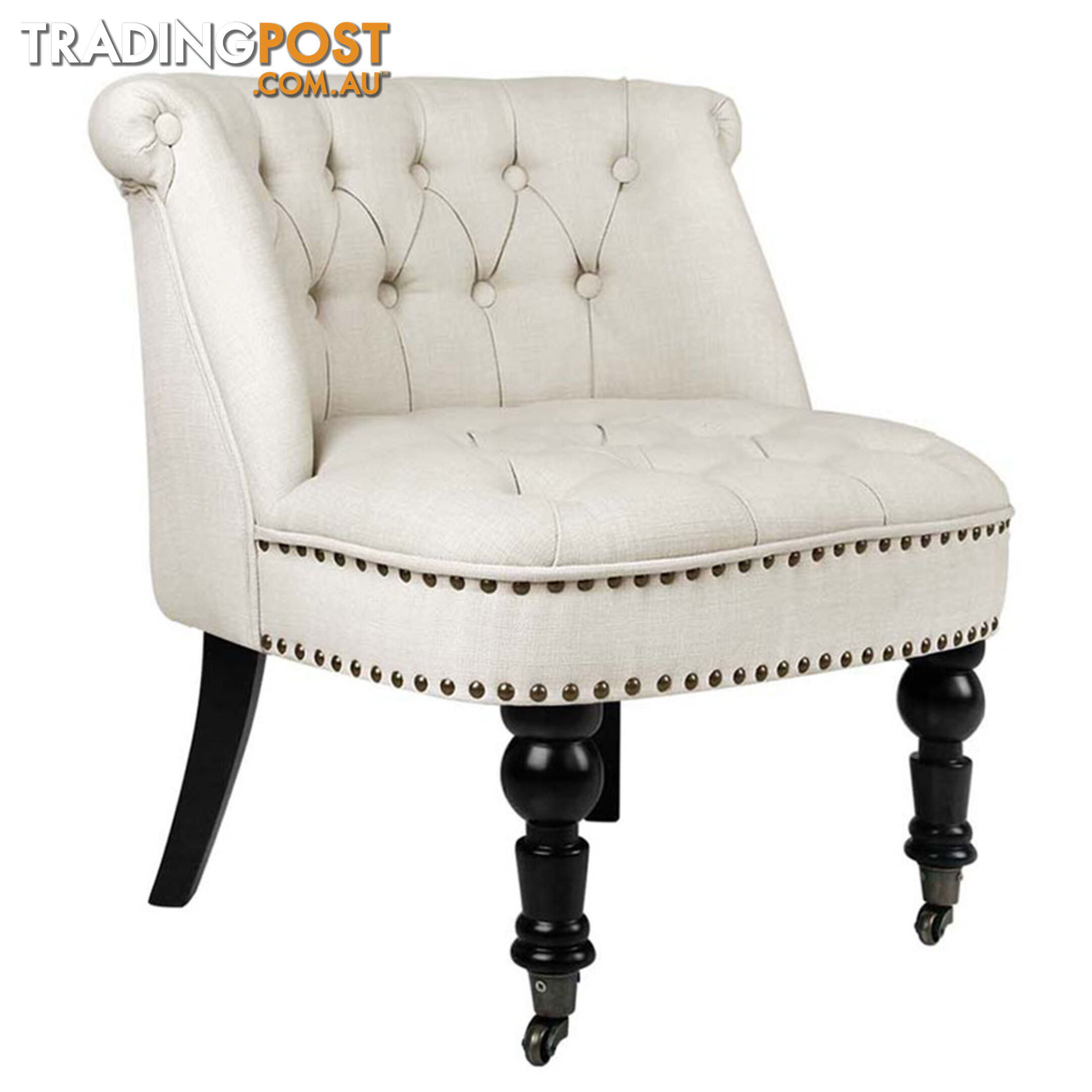 Lorraine Chair French Provincial Linen Fabric Sofa White