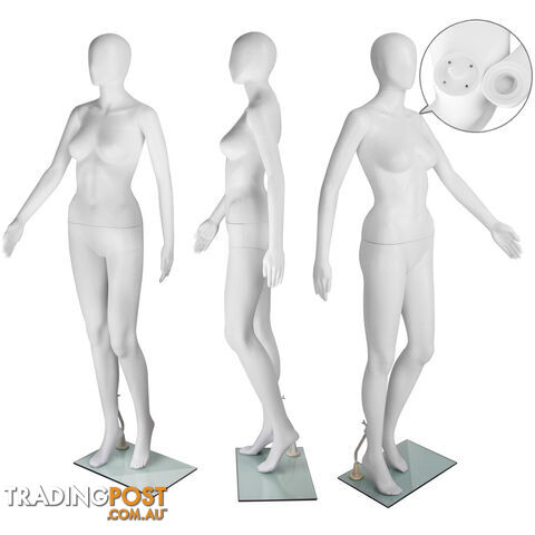 Full Body Female Mannequin Cloth Display Tailor Dressmaker Egg Head White 175cm