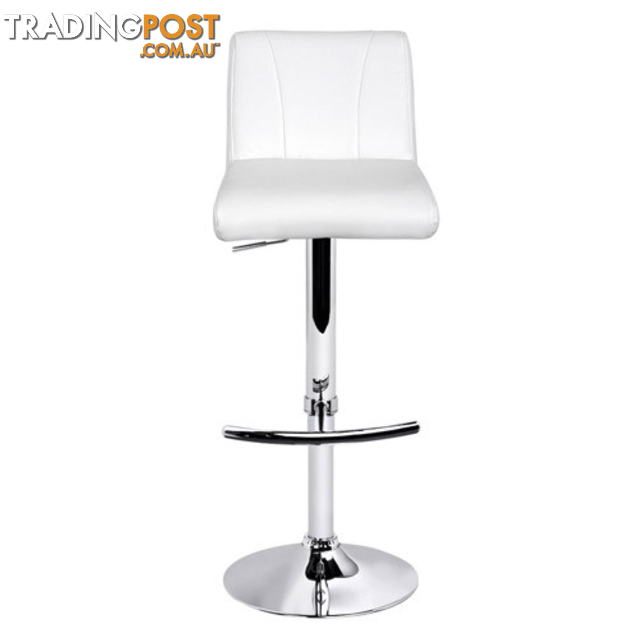 Set of 2 PU Leather Kitchen Bar Stool White