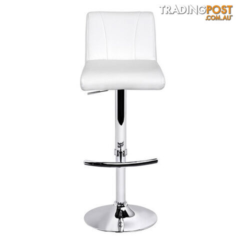 Set of 2 PU Leather Kitchen Bar Stool White