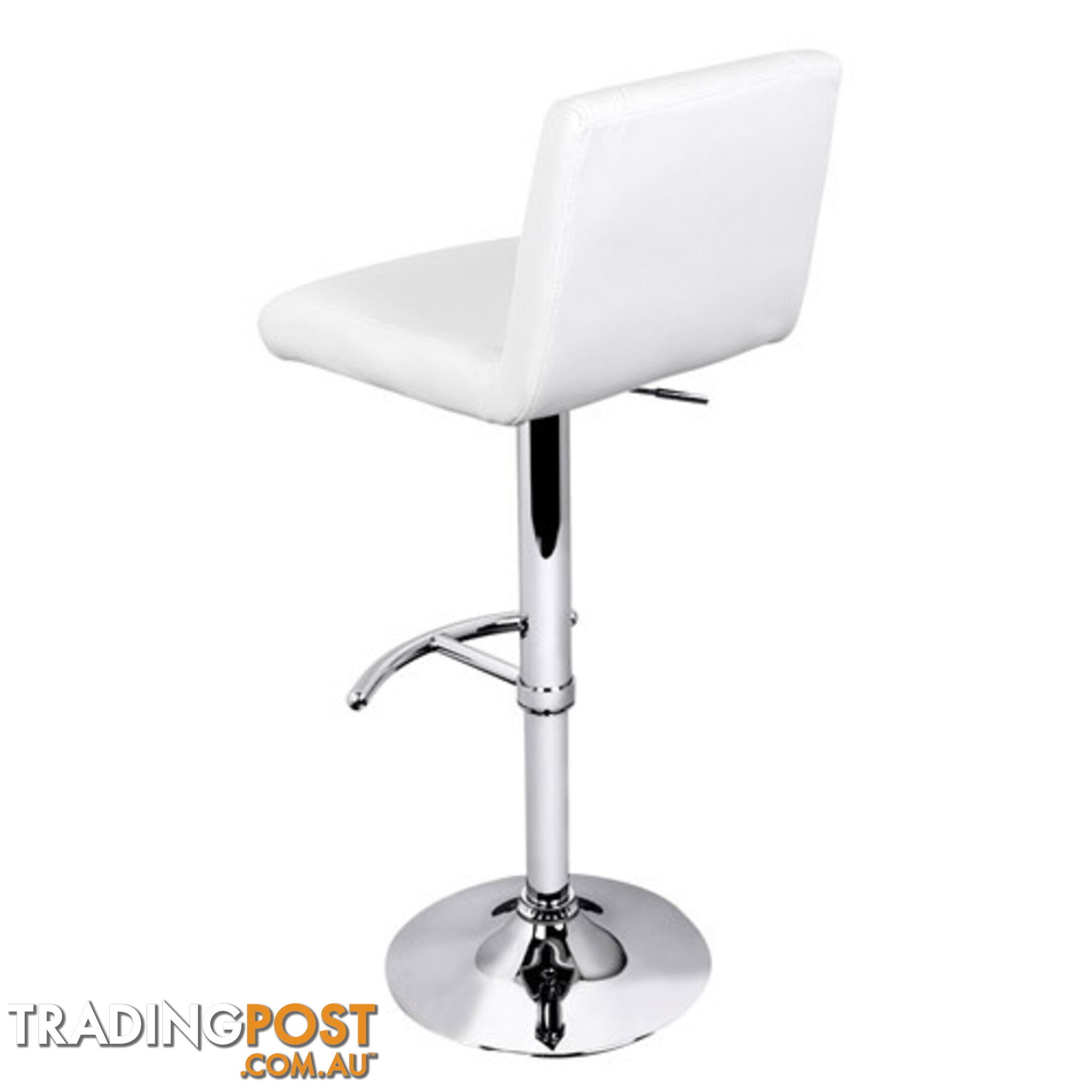 Set of 2 PU Leather Kitchen Bar Stool White