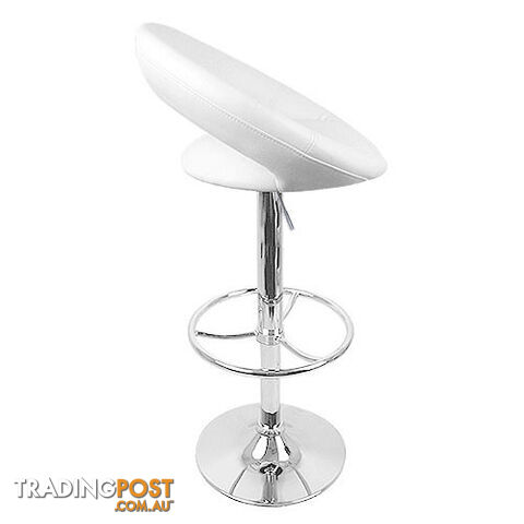 Set of 2 PU Leather Kitchen Bar Stool White