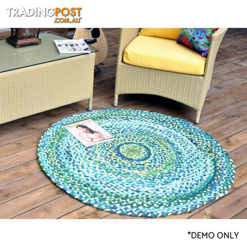 Cotton Green Rug Green 120x120cm