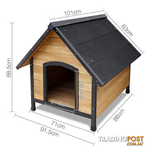 Timber Dog Kennel w/ Food Bowls