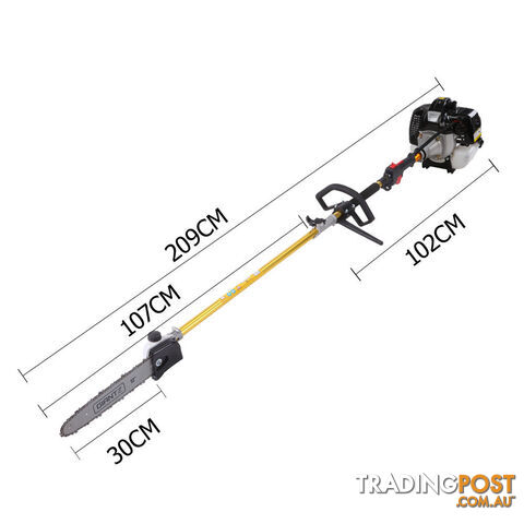 65cc 2 In 1 Petrol Pole Chainsaw Hedge Trimmer Pruner - photo 2 of 8