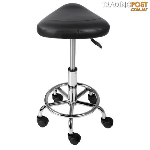 Saddle PU Swivel Salon Stool White