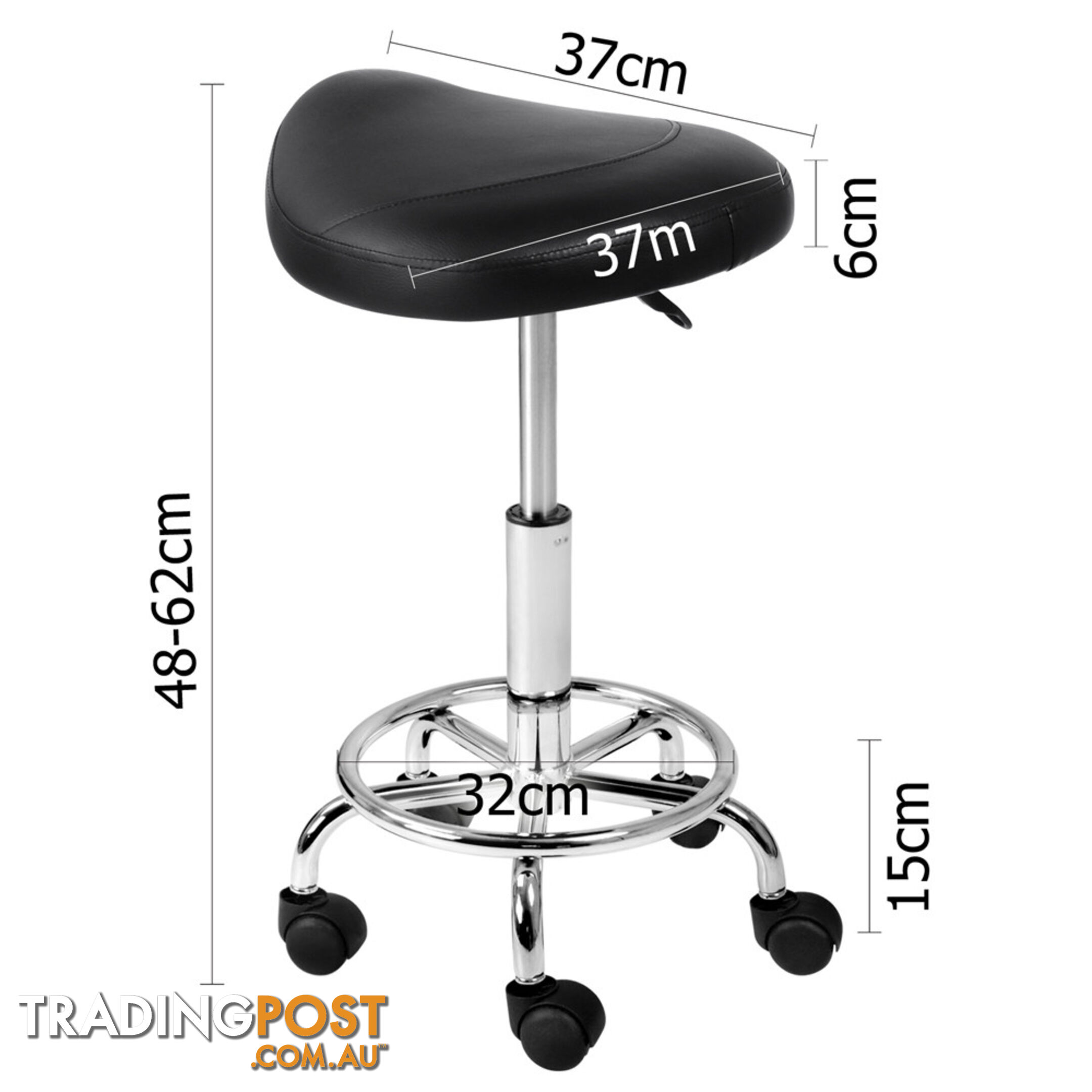 Saddle PU Swivel Salon Stool White