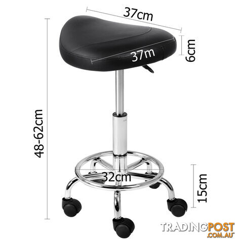 Saddle PU Swivel Salon Stool White