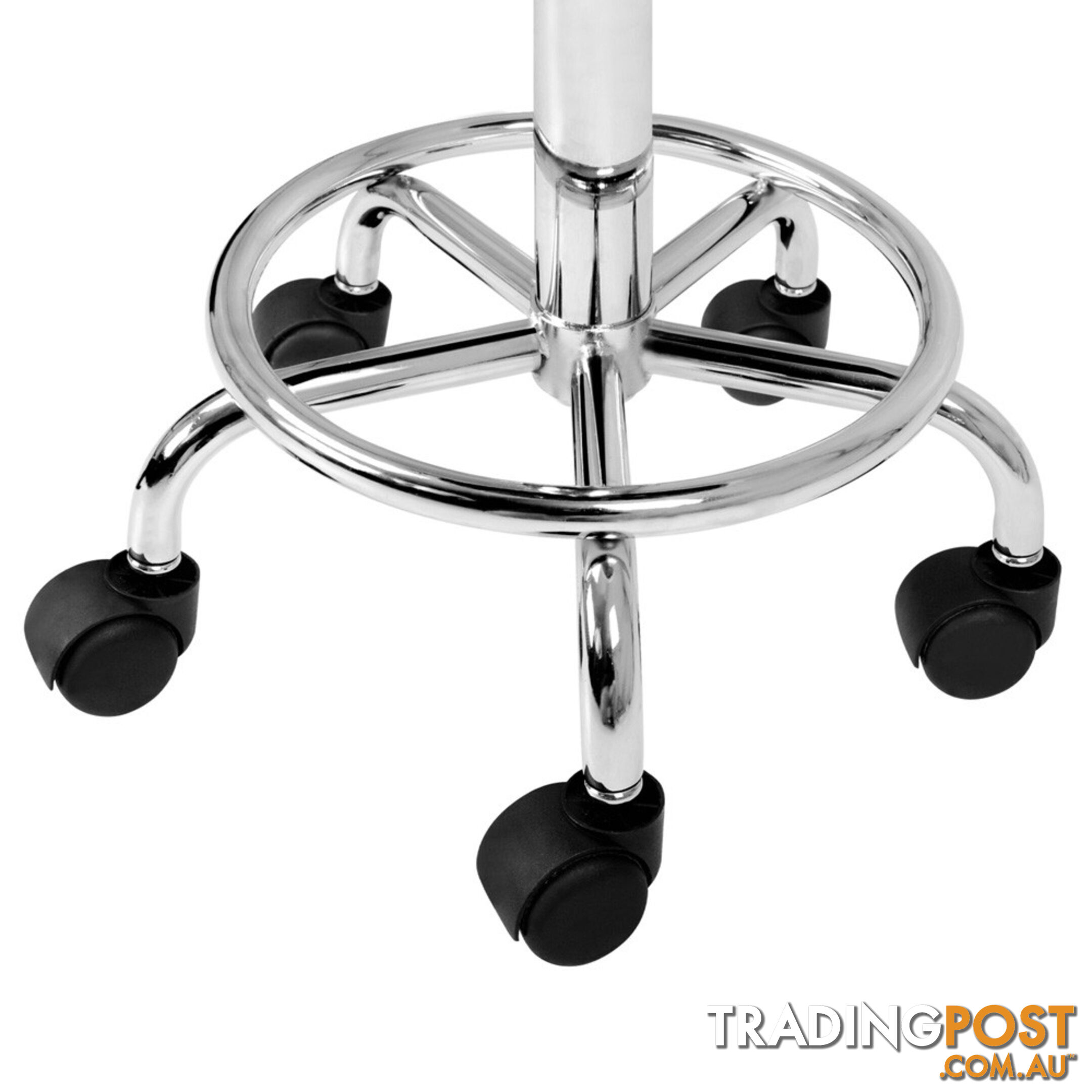 Saddle PU Swivel Salon Stool White